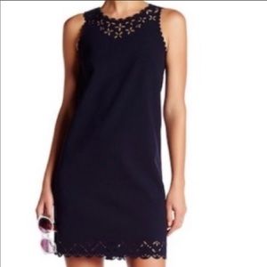 J. Crew laser cut dress in navy